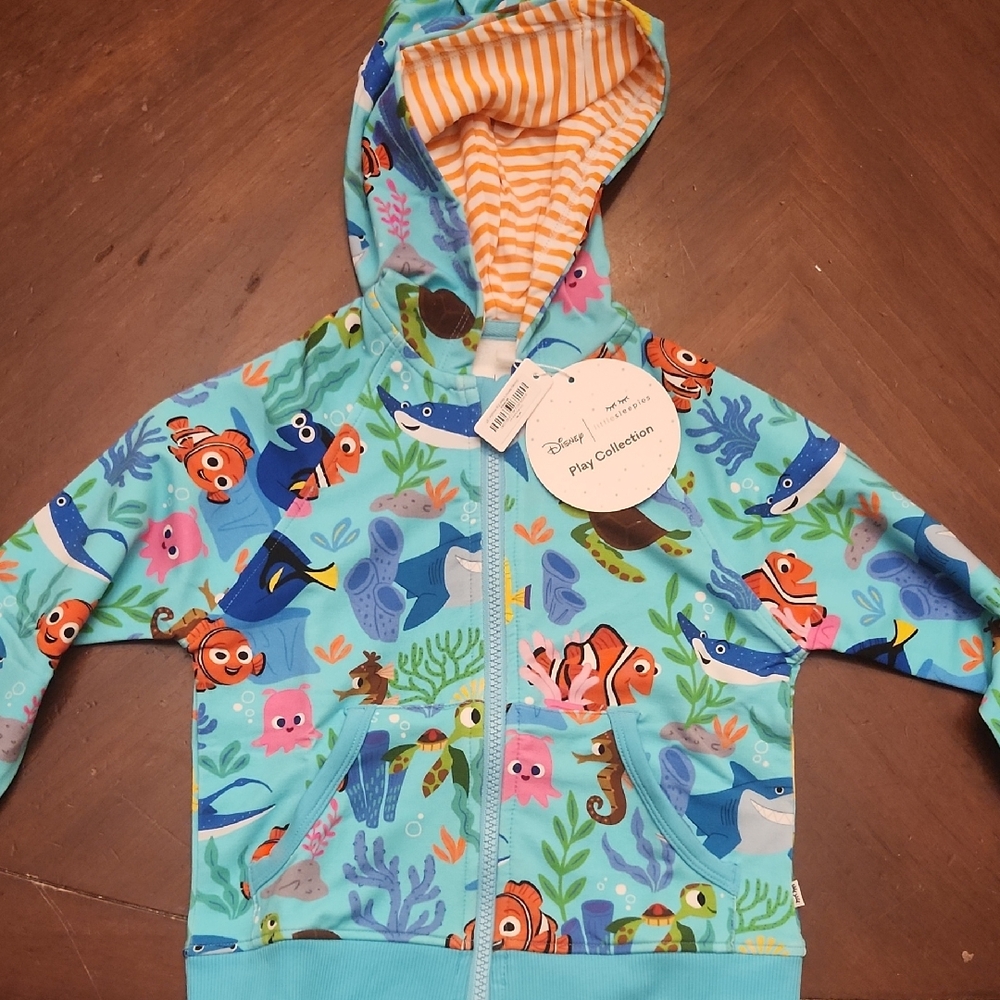 Disney Little Sleepies Finding Nemo Reef Zip Hoodie 3T
